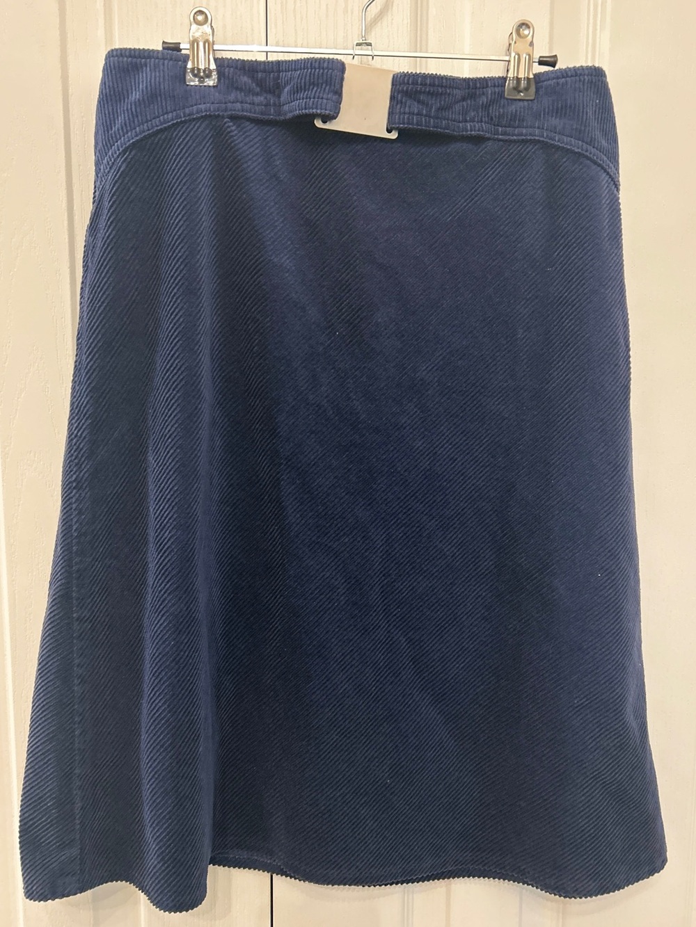 Vintage Benetton 100% Cotton Corduroy A-Line Skirt Navy Italy Size 8 EUC